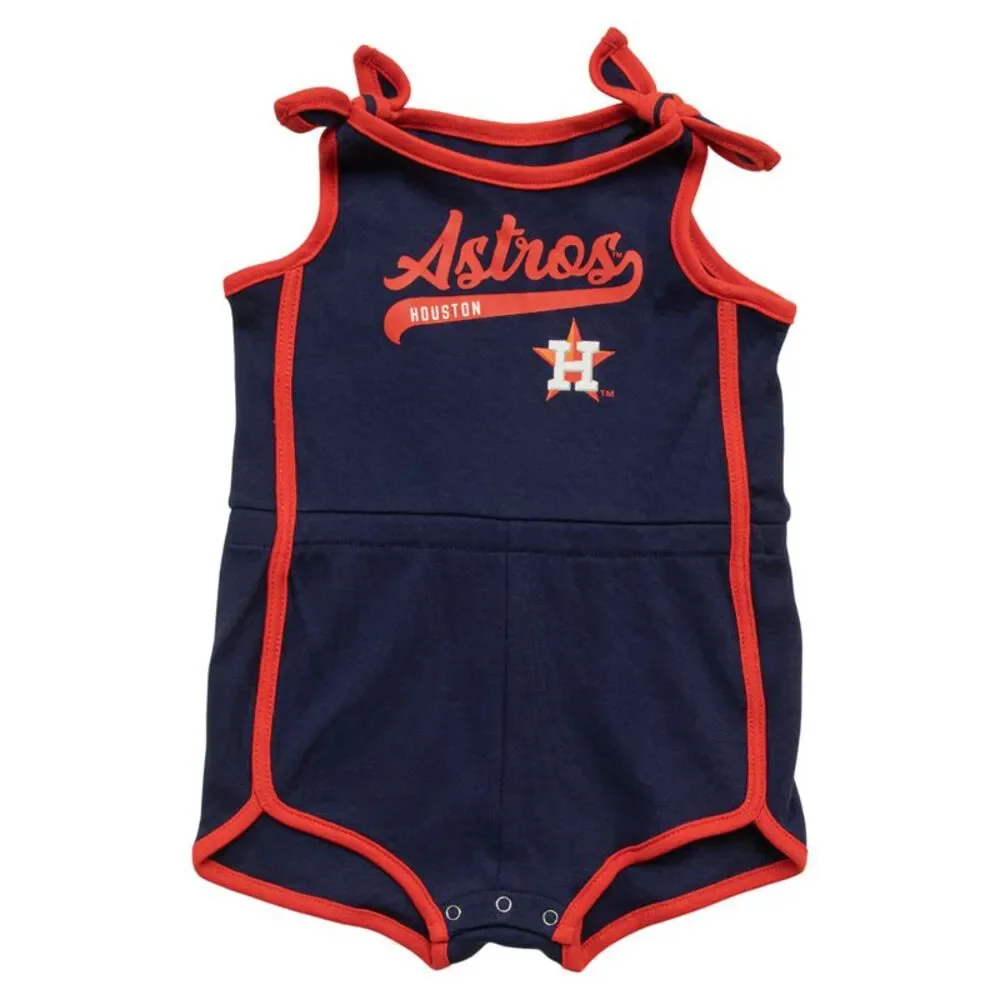 MLB Houston Astros Baby Girls One-Piece Romper in Navy Blue, 24 Months